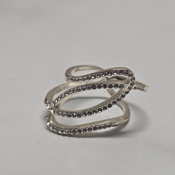 Size 7 Swirl Ring with Cubic Zirconia - Picture 1 of 4